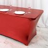 6FT Metallic Rectangular Stretch Spandex Table Cover (Burgundy, Case of 12) view 4