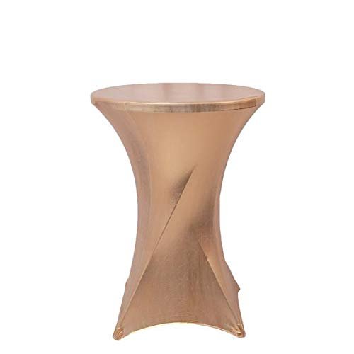 24" Dia Premium Spandex Cocktail Table Cover (Blush/Rose Gold, Case of 12)