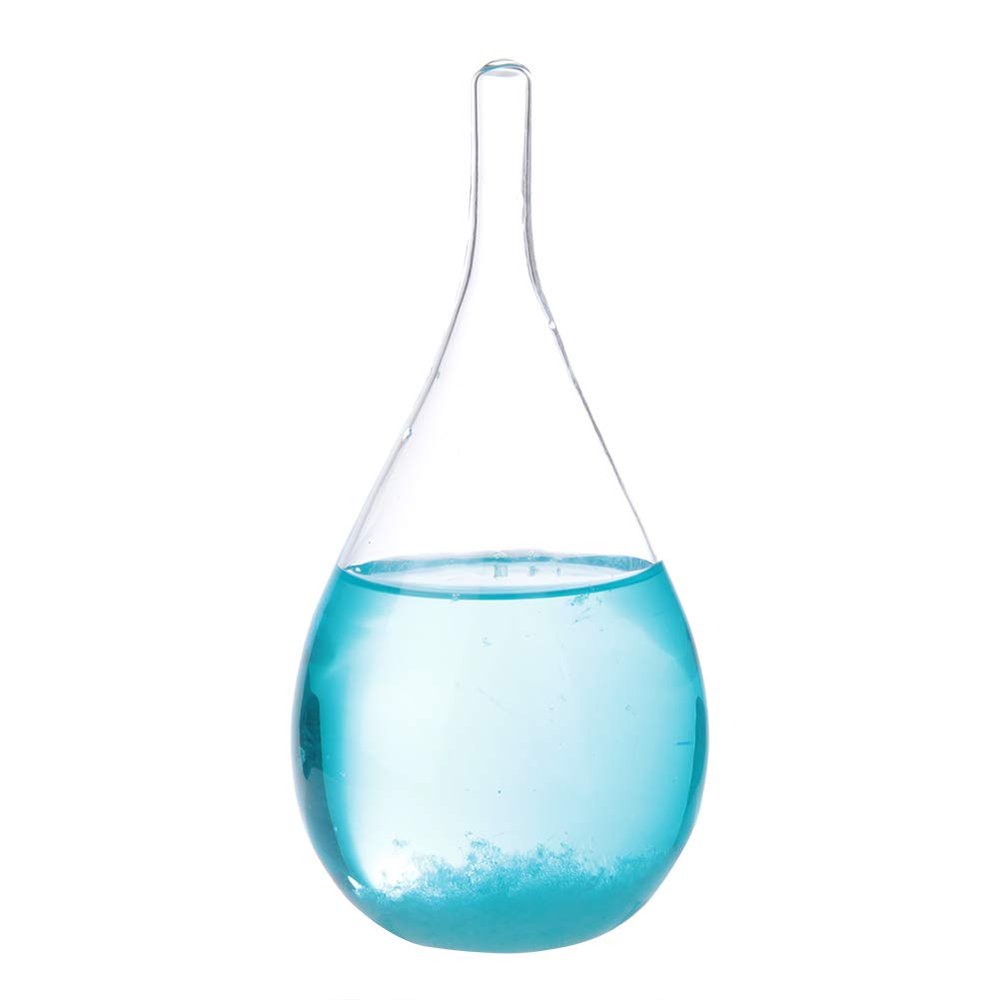 Storm Glass Weather Predictor Bottle for Home Office Decoration Gift Use with Stand, Valentine's Day Birthday Anniversary Christmas Gift, Blue
