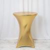 24" Dia Premium Spandex Cocktail Table Cover (Gold, Pack of 1) view 3