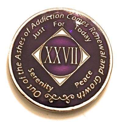 27 Year NA Deep Purple Medallion -Chip, Coin, Token