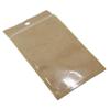 FERENLI 100Pcs Clear Brown Kraft Paper Plastic for Zip Reclosable Bag Lock Flat Heat Sealable Smell Proof Packaging Bags Zipper Lock Coffee Plastic Bags 14x22cm (5.5x8.6 inch) view 3