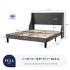 Allewie Platform Bed Frame Full Size with Upholstered Headboard  Modern Deluxe Wingback Design, Wood Slat Support, Light Grey view 2