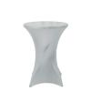 24" Dia Premium Spandex Cocktail Table Cover (Silver, Pack of 1) view 1