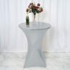 24" Dia Premium Spandex Cocktail Table Cover (Silver, Pack of 1) view 2