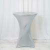 24" Dia Premium Spandex Cocktail Table Cover (Silver, Pack of 1) view 3