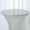 24" Dia Premium Spandex Cocktail Table Cover (Silver, Pack of 1) view 4