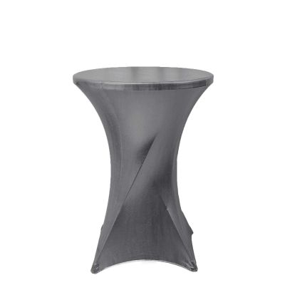 24" Dia Premium Spandex Cocktail Table Cover (Charcoal Gray, Pack of 1)