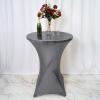 24" Dia Premium Spandex Cocktail Table Cover (Charcoal Gray, Pack of 1) view 2