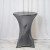 24" Dia Premium Spandex Cocktail Table Cover (Charcoal Gray, Pack of 1) view 3