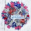 No Crabby ATTITUDES Beach, Coastal, Nautical Wreath. Made with Weather Resistant Mesh, Beach Decor, Crab Ornaments and starfish view 2