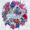 No Crabby ATTITUDES Beach, Coastal, Nautical Wreath. Made with Weather Resistant Mesh, Beach Decor, Crab Ornaments and starfish view 3