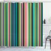 Ambesonne Abstract Shower Curtain, Barcode Lines Like Stripes Vertical Pattern Funky Modern Tile Illustration, Cloth Fabric Bathroom Decor Set with Hooks, 84" Long Extra, Pale Green view 1