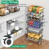 OKZEST 5 Tier Fruit Basket for Kitchen, Stackable Bins Wire Rack with Wheels, Fruit and Vegetable Storage Basket Pantry Food Snack Organizer Shelf, Kitchen Storage Cart for Onion and Potato, Produce view 2