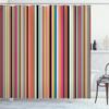 Ambesonne Abstract Shower Curtain, Barcode Lines Like Stripes Vertical Pattern Funky Modern Tile Illustration, Cloth Fabric Bathroom Decor Set with Hooks, 69" W x 84" L, Burnt Sienna view 1