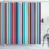 Ambesonne Abstract Shower Curtain, Barcode Lines Like Stripes Vertical Pattern Funky Modern Tile Illustration, Cloth Fabric Bathroom Decor Set with Hooks, 69" W x 70" L, Sky Blue view 1