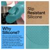 GORILLA GRIP BPA-Free Soft Silicone Oven Mitts and Pot Holders Sets, Heat Resistant Waterproof Cooking Gloves, Thick Cotton Lining, Flexible Gripping for Baking Grilling, Kitchen Trivets, Turquoise view 3