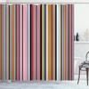 Ambesonne Abstract Shower Curtain, Barcode Lines Like Stripes Vertical Pattern Funky Modern Tile Illustration, Cloth Fabric Bathroom Decor Set with Hooks, 69" W x 70" L, Pink Pink view 1