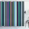 Ambesonne Abstract Shower Curtain, Barcode Lines Like Stripes Vertical Pattern Funky Modern Tile Illustration, Cloth Fabric Bathroom Decor Set with Hooks, 69" W x 84" L, Sea Green view 1