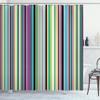 Ambesonne Abstract Shower Curtain, Barcode Lines Like Stripes Vertical Pattern Funky Modern Tile Illustration, Cloth Fabric Bathroom Decor Set with Hooks, 69" W x 70" L, Almond Green view 1