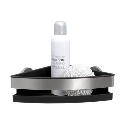 Tiger Noon Corner Shower Basket, Stainless Steel Brushed, 22 x 8 x 22 cm
