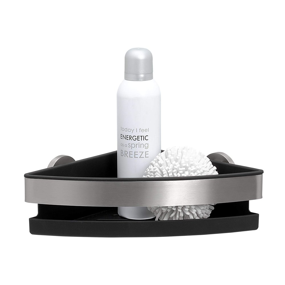 Tiger Noon Corner Shower Basket, Stainless Steel Brushed, 22 x 8 x 22 cm
