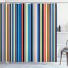 Ambesonne Abstract Shower Curtain, Barcode Lines Like Stripes Vertical Pattern Funky Modern Tile Illustration, Cloth Fabric Bathroom Decor Set with Hooks, 84" Long Extra, Violet Blue view 1