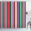 Ambesonne Abstract Shower Curtain, Barcode Lines Like Stripes Vertical Pattern Funky Modern Tile Illustration, Cloth Fabric Bathroom Decor Set with Hooks, 69" W x 84" L, Dark Coral view 1