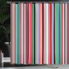 Ambesonne Abstract Shower Curtain, Barcode Lines Like Stripes Vertical Pattern Funky Modern Tile Illustration, Cloth Fabric Bathroom Decor Set with Hooks, 69" W x 84" L, Dark Coral view 3