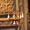 Indian Shelf Handmade Peacock with Chain Religious Diya for Ceremonies God Idols Hanging Deepak Awards Pooja Oil Lamps (Size: 8cm) BOL-357 view 2