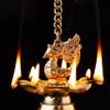Indian Shelf Handmade Peacock with Chain Religious Diya for Ceremonies God Idols Hanging Deepak Awards Pooja Oil Lamps (Size: 8cm) BOL-357 view 3
