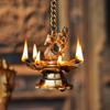 Indian Shelf Handmade Peacock with Chain Religious Diya for Ceremonies God Idols Hanging Deepak Awards Pooja Oil Lamps (Size: 8cm) BOL-357 view 4