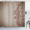 Ambesonne Ornamental Shower Curtain, Floral Swirls Ivy Image Ombre Details Grunge Backdrop Flower Illustration, Cloth Fabric Bathroom Decor Set with Hooks, 69" W x 75" L, Taupe Redbrown view 1
