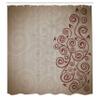 Ambesonne Ornamental Shower Curtain, Floral Swirls Ivy Image Ombre Details Grunge Backdrop Flower Illustration, Cloth Fabric Bathroom Decor Set with Hooks, 69" W x 75" L, Taupe Redbrown view 2