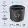 Bentgo Stainless Insulated Food Container - 2.4 Cups (19 oz), Triple-Layer Insulation, Vacuum Seal, Leak-Proof, Built-In Handle, Wide Opening, Premium Stainless Steel, for Cool/Warm Foods (Black) view 3