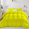 All Season Goose Down 1 PC Pinch Pleated Comforter 100% Natural Cotton Fill Power 500 GSM Medium Warm Ultra Soft Cloud Fluffy, Long Lasting Twin XL Size | Yellow Pinch Pleated Comforter view 2
