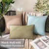 MIULEE Pack of 2 Decorative Outdoor Solid Waterproof Throw Pillow Covers Faux Linen Garden Farmhouse Cushion Cases for Patio Tent Balcony Couch Sofa 20x20 Inch Khaki view 3