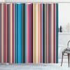 Ambesonne Abstract Shower Curtain, Barcode Lines Like Stripes Vertical Pattern Funky Modern Tile Illustration, Cloth Fabric Bathroom Decor Set with Hooks, 69" W x 70" L, Camel Aqua view 1