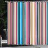 Ambesonne Abstract Shower Curtain, Barcode Lines Like Stripes Vertical Pattern Funky Modern Tile Illustration, Cloth Fabric Bathroom Decor Set with Hooks, 69" W x 70" L, Camel Aqua view 3
