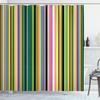 Ambesonne Abstract Shower Curtain, Barcode Lines Like Stripes Vertical Pattern Funky Modern Tile Illustration, Cloth Fabric Bathroom Decor Set with Hooks, 84" Long Extra, Jade Green view 1