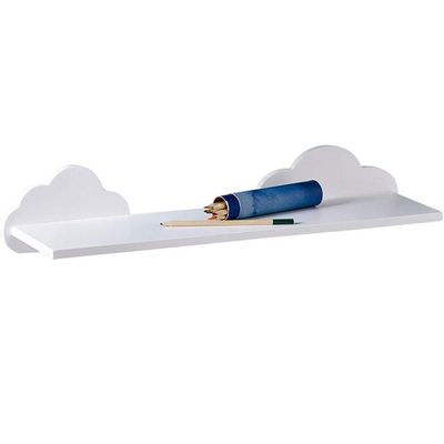 Wall Coat Racks Cloud Shape Wall Hanging Rack, Simple Style Wall Decoration, Girls Bedroom Storage Shelf, Creative Wooden Partition, Load Bearing 10kg (Color : White, Size : 57 * 11 * 12cm)