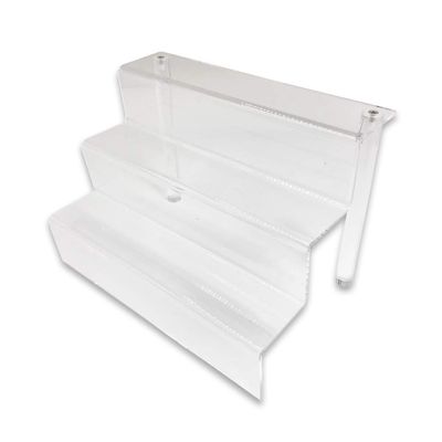 888 Display Three-Tier Acrylic Step Display Ultra Clear and Versatile Risers (9"W x 6 1/8"W x 6"H)