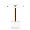 Artmaze Clear Acrylic End Table,Side Table,Brushed Brass Metal,Round,for Office, Living Room and Bedroom,Easy Assembly,12x12 inch21.3 inch high view 1