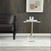 Artmaze Clear Acrylic End Table,Side Table,Brushed Brass Metal,Round,for Office, Living Room and Bedroom,Easy Assembly,12x12 inch21.3 inch high view 2