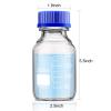 Patelai 4 Pieces Glass Round Media Storage Glass Bottles Borosilicate Media Bottles with GL45 Blue Screw Cap for Lab Water Reagent Liquids(250 ml) view 2