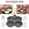 143 4-Hole Egg Frying Pan 4- Pan Non-stick Frying Pan 4-Cup Egg Frying Coating Egg Cooker Pan Compatible with All Heat Sources,for Egg Burger/Breakfast Pancake view 2