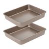 11 Inch Baking Sheets Pan Nonstick Set of 2, Walooza Cookie Sheet Replacement Toaster Oven Tray, Deep Size 2 inch Bakeware, Non Toxic & Heavy Duty & Easy Clean view 1