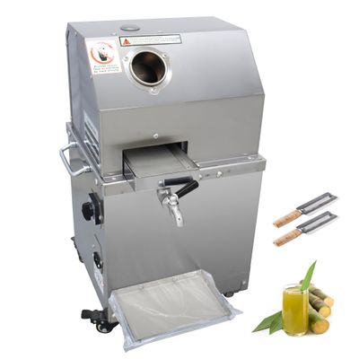 INTSUPERMAI Commercial Sugar Cane Press Juicer Machine with Cleaning Port 304 Stainless Steel Rollers Three Rollers Sugarcane Juice Extractor for Commercial Home Use 110V 750W