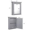 Tangkula Bathroom Cabinet with Mirror, Mirrored Wall-Mounted Storage Medicine Cabinet w/Single Door & Adjustable Shelf in 5 Positions, Multipurpose Wall Cabinet for Bathroom (Gray) view 3