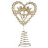 Heart Shaped Christmas Tree Topper with Cupid Angel Ornament Iron Metal Gold Glitter Christmas Star Treetop Valentines Day Wedding Party Decoration (Golden) view 1